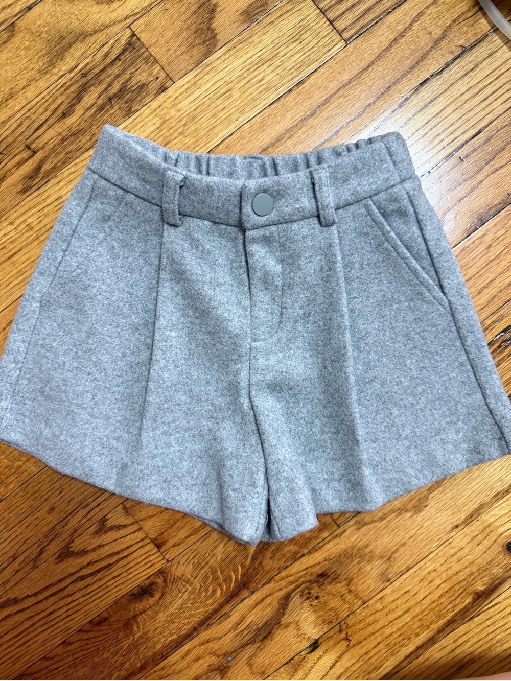 Zara Gray Wool-Blend Kids Shorts